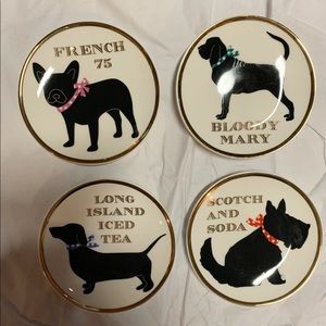 Ceramic Coaster Set (New in box) - Dog Pattern